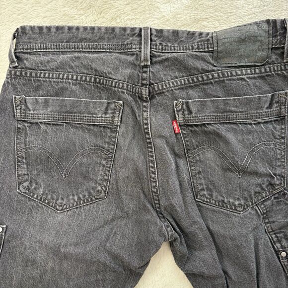 Levis 514 Men's Slim Straight Fit Straight Leg Carpenter Jeans 33x25 Black Denim - Picture 5 of 8